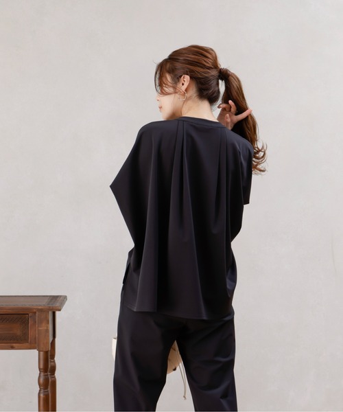 Chez toi（シェトワ）の「360度ストレッチバンドカラーシャツ（シャツ/ブラウス・レディース・オフホワイト/ブラック/カーキ・FREE）」の18枚目の写真