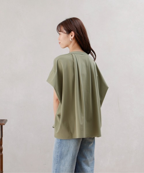 Chez toi（シェトワ）の「360度ストレッチバンドカラーシャツ（シャツ/ブラウス・レディース・オフホワイト/ブラック/カーキ・FREE）」の20枚目の写真