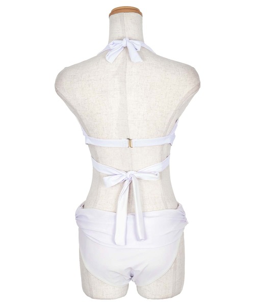 Tika（ティカ）の「ビキニ ホルターネック 盛れる 水着 可愛い レディース タッセル リボン セクシー （水着・レディース・ホワイト/ピンク/ブラック・M）」の11枚目の写真