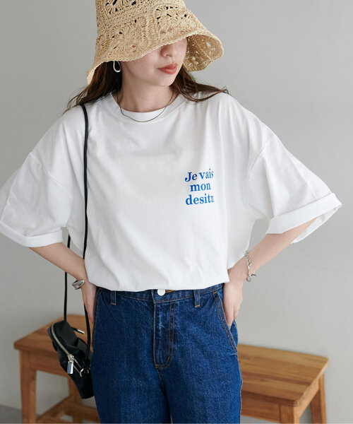 DISCOAT（ディスコート）の「【WEB限定】3stepsロゴTシャツ（Tシャツ/カットソー・レディース・ホワイト/ホワイト系その他/グレー/オフホワイト/チャコールグレー/ネイビー/ホワイト×シルバー・FREE）」の14枚目の写真
