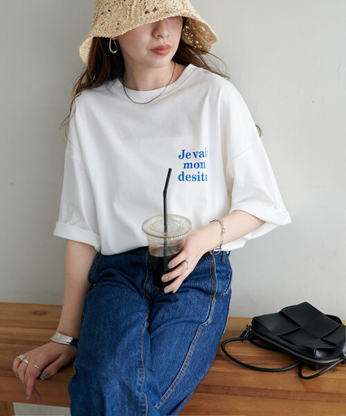 DISCOAT（ディスコート）の「【WEB限定】3stepsロゴTシャツ（Tシャツ/カットソー・レディース・ホワイト/ホワイト系その他/グレー/オフホワイト/チャコールグレー/ネイビー/ホワイト×シルバー・FREE）」の15枚目の写真