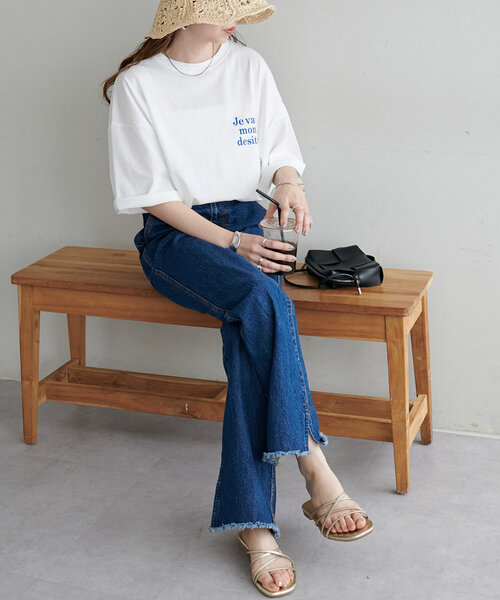 DISCOAT（ディスコート）の「【WEB限定】3stepsロゴTシャツ（Tシャツ/カットソー・レディース・ホワイト/ホワイト系その他/グレー/オフホワイト/チャコールグレー/ネイビー/ホワイト×シルバー・FREE）」の20枚目の写真