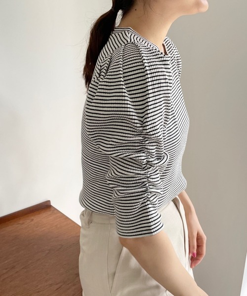 LOWRYS FARM(ローリーズファーム)の「リブパワショル5S 195480(Tシャツ/カットソー・レディース・ホワイト/ブラック/グレー/その他・FREE)」の11枚目の写真