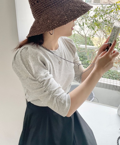 LOWRYS FARM(ローリーズファーム)の「リブパワショル5S 195480(Tシャツ/カットソー・レディース・ホワイト/ブラック/グレー/その他・FREE)」の13枚目の写真