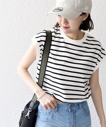 * オーガニックコットン フレンチスリーブ スリット TEE 24SS ◇