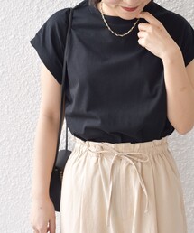 * オーガニックコットン フレンチスリーブ スリット TEE 24SS ◇