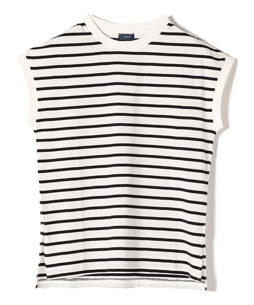 SHIPS（シップス）の「* オーガニックコットン フレンチスリーブ スリット TEE 24SS ◇（Tシャツ/カットソー・レディース・ホワイト/オフホワイト/ブラック/ブルー/チャコールグレー/ライトグレー/ライトブルー/ピンク・MEDIUM/SMALL）」の19枚目の写真