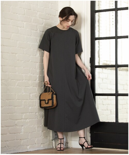 カットソーロングワンピース【イージーケア/洗濯機洗い可】