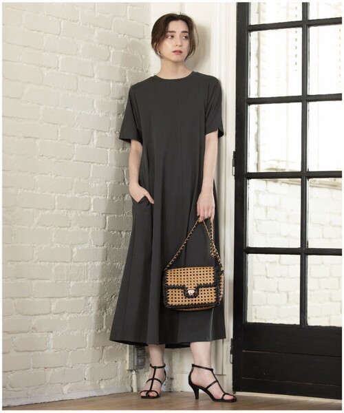 カットソーロングワンピース【イージーケア/洗濯機洗い可】