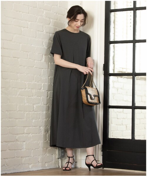 カットソーロングワンピース【イージーケア/洗濯機洗い可】