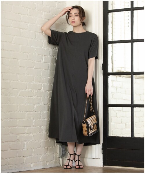 カットソーロングワンピース【イージーケア/洗濯機洗い可】