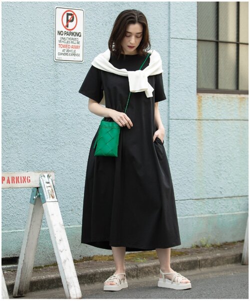 カットソーロングワンピース【イージーケア/洗濯機洗い可】