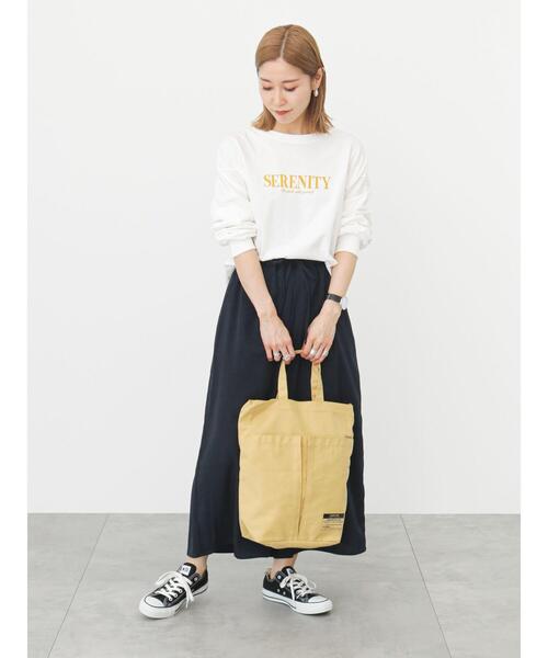 Samansa Mos2 blue（サマンサモスモスブルー）の「キャンバスアウトポケット2WAYショルダーバッグ（ハンドバッグ・レディース・キナリ/グレー/イエロー・ﾌﾘ-）」の9枚目の写真