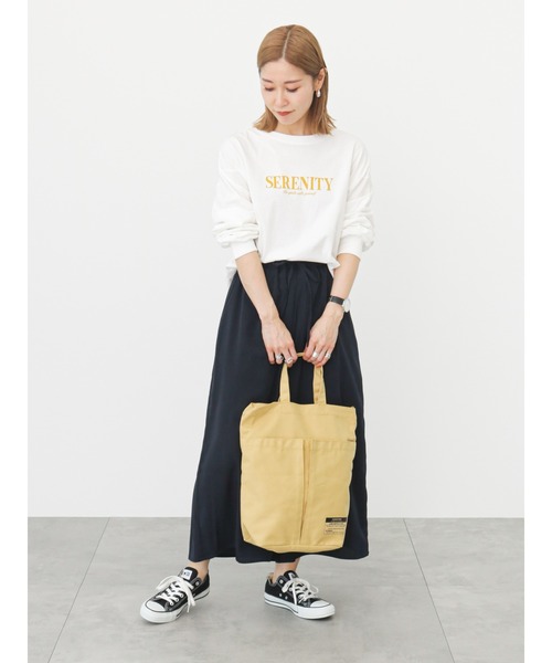 Samansa Mos2 blue（サマンサモスモスブルー）の「キャンバスアウトポケット2WAYショルダーバッグ（ハンドバッグ・レディース・キナリ/グレー/イエロー・ﾌﾘ-）」の4枚目の写真