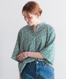 NOMBRE IMPAIR | ツートーンフラワーPT　スタンドネックブラウス(シャツ/ブラウス)