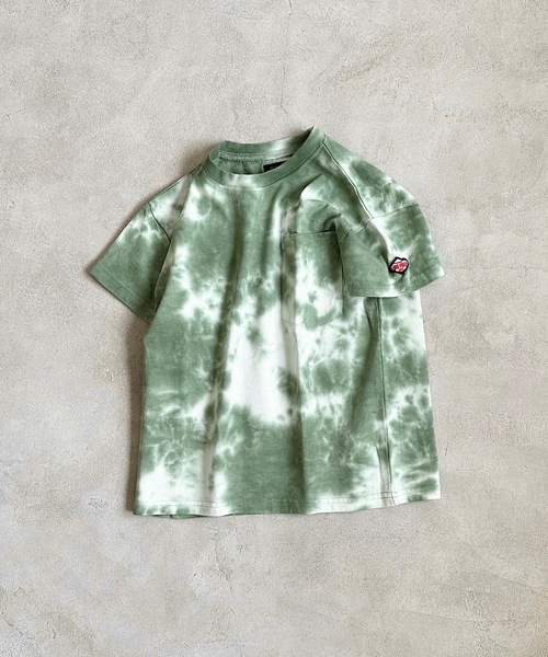 BIG FIELD（ビッグフィールド）の「タイダイTee (80～150cm)（Tシャツ/カットソー・キッズ・ブルー/カーキ/チャコール・80/90/95/100/110/120/130/140/150）」の2枚目の写真