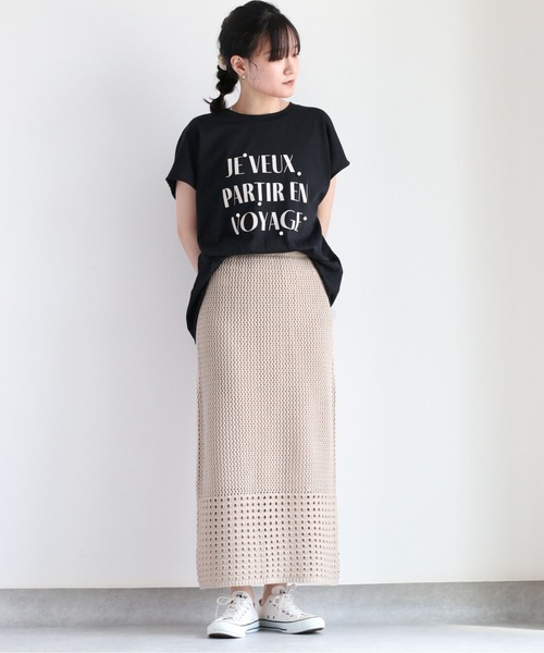 tシャツ 「WEB限定」シルケットパールロゴトップス レディース cepo（セポ）の「シルケットパールロゴTee（Tシャツ