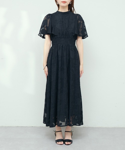 natural couture ❁⃘ シアーオパールフラワーフレア袖ワンピース natural couture（ナチュラルクチュール）の「シアーオパール