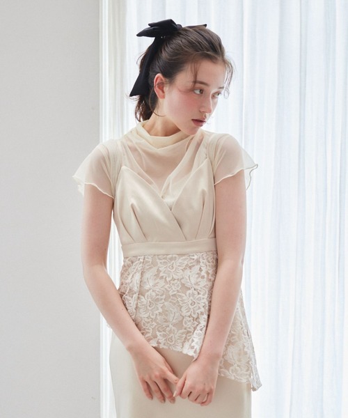 pomiii(ポミー)の「シアーハイネックトップス(Tシャツ/カットソー・レディース・ピンク/アイボリー・FREE)」の18枚目の写真