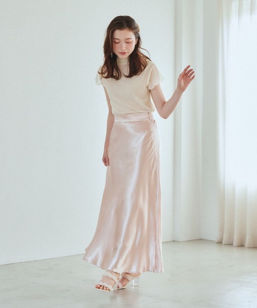 pomiii(ポミー)の「シアーハイネックトップス(Tシャツ/カットソー・レディース・ピンク/アイボリー・FREE)」の9枚目の写真