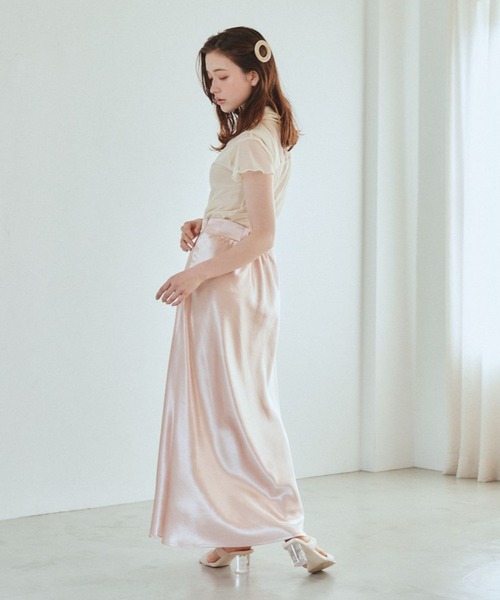 pomiii(ポミー)の「シアーハイネックトップス(Tシャツ/カットソー・レディース・ピンク/アイボリー・FREE)」の10枚目の写真