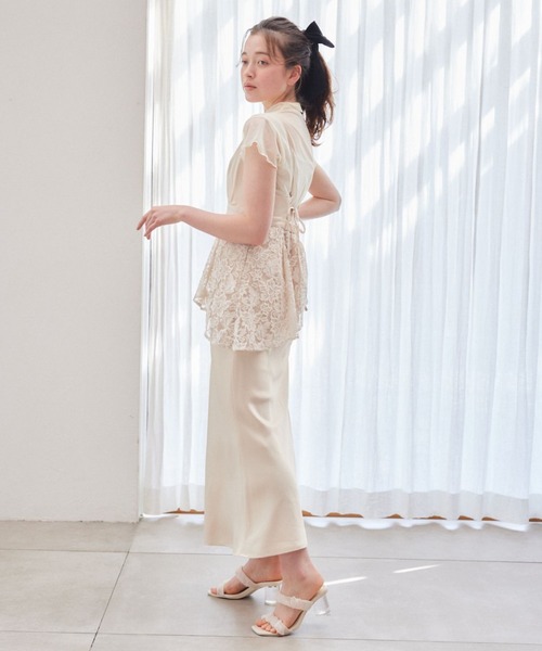 pomiii(ポミー)の「シアーハイネックトップス(Tシャツ/カットソー・レディース・ピンク/アイボリー・FREE)」の16枚目の写真