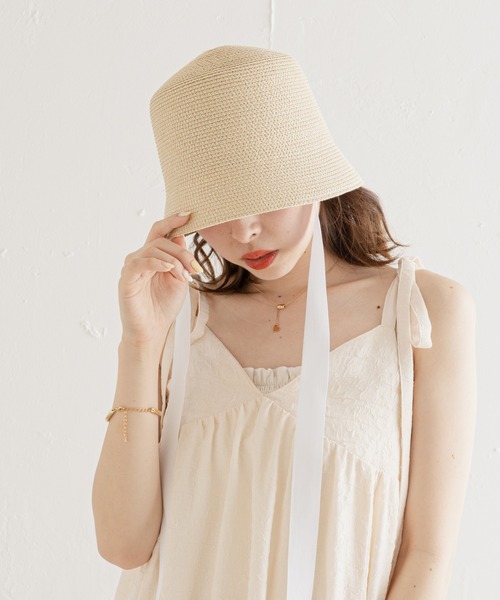 Chico(チコ)の「サイドリボン付ストローハット(ハット・レディース・アイボリー/ブラック/ブラウン・FREE)」の2枚目の写真