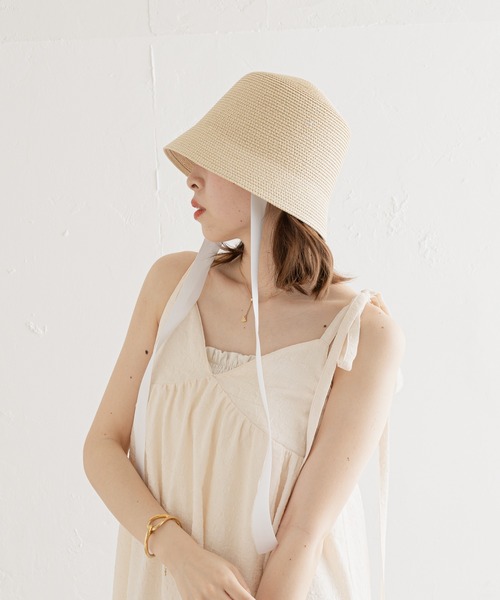 Chico(チコ)の「サイドリボン付ストローハット(ハット・レディース・アイボリー/ブラック/ブラウン・FREE)」の4枚目の写真