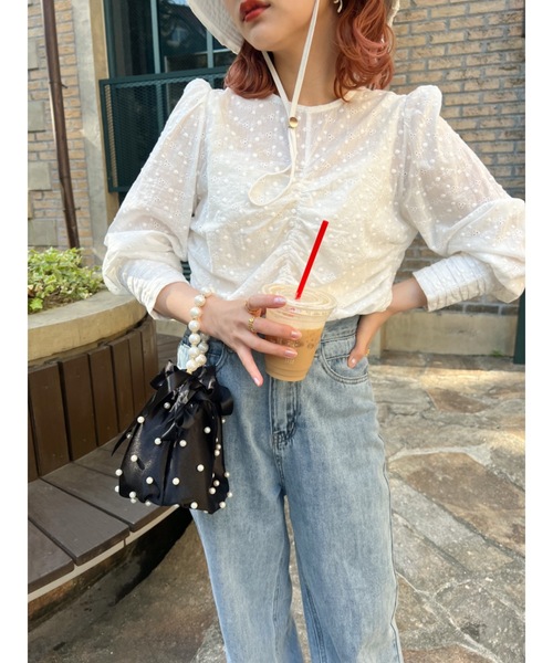 jumelle（ジュメロ）の「【限定販売】2wayパールバッグ（ハンドバッグ・レディース・ブラック・FREE）」の3枚目の写真