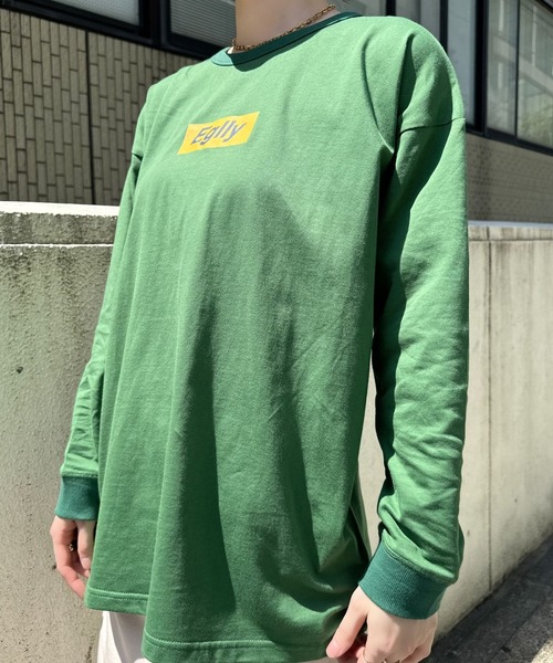 Eglly(エグリー)の「EgllyボックスロゴロンT(Tシャツ/カットソー・レディース・グリーン/ホワイト/パープル・FREE)」の4枚目の写真