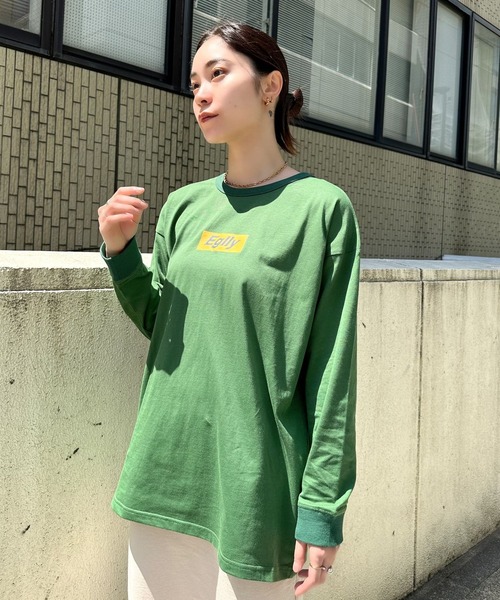 Eglly(エグリー)の「EgllyボックスロゴロンT(Tシャツ/カットソー・レディース・グリーン/ホワイト/パープル・FREE)」の7枚目の写真