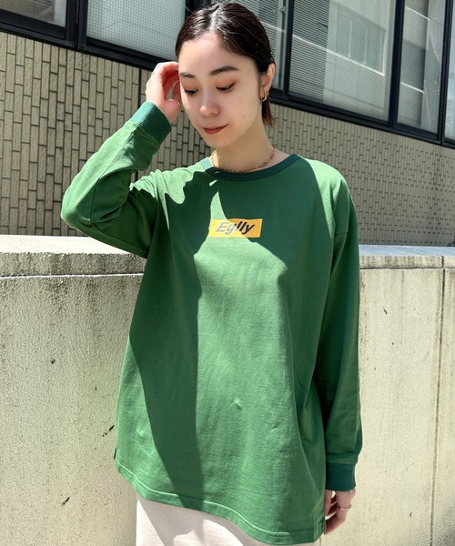 Eglly(エグリー)の「EgllyボックスロゴロンT(Tシャツ/カットソー・レディース・グリーン/ホワイト/パープル・FREE)」の19枚目の写真