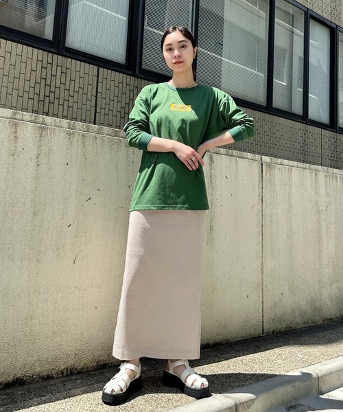 Eglly(エグリー)の「EgllyボックスロゴロンT(Tシャツ/カットソー・レディース・グリーン/ホワイト/パープル・FREE)」の14枚目の写真