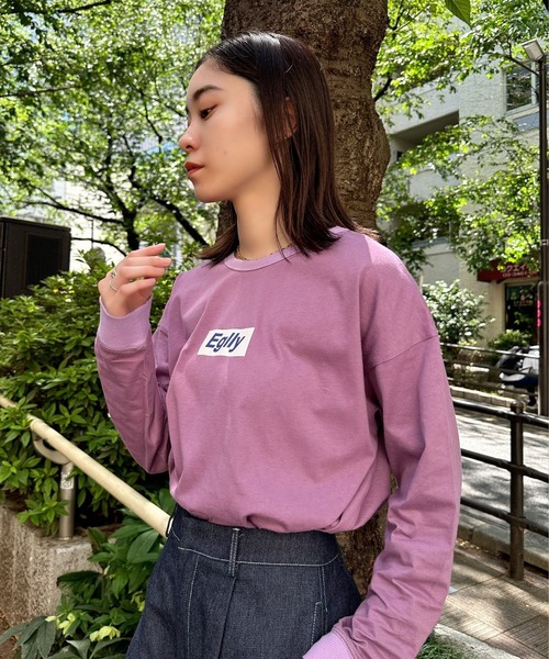 Eglly(エグリー)の「EgllyボックスロゴロンT(Tシャツ/カットソー・レディース・グリーン/ホワイト/パープル・FREE)」の8枚目の写真