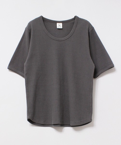 RNA-N(アールエヌエーエヌ)の「M2059 リサイクルリブプルオーバー(Tシャツ/カットソー・レディース・カーキブラウン/チャコール/キナリ・MEDIUM)」の4枚目の写真