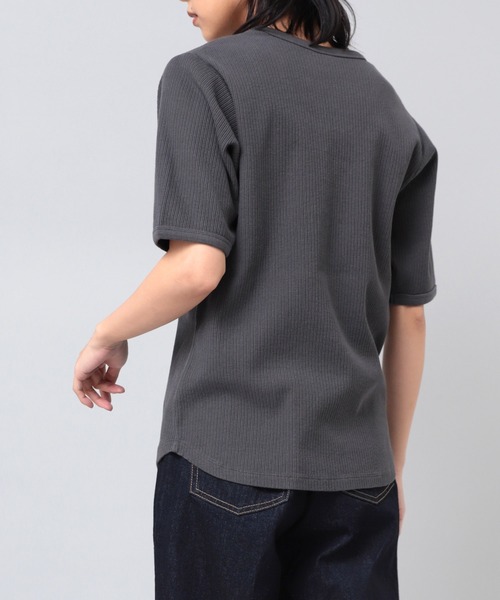 RNA-N(アールエヌエーエヌ)の「M2059 リサイクルリブプルオーバー(Tシャツ/カットソー・レディース・カーキブラウン/チャコール/キナリ・MEDIUM)」の8枚目の写真