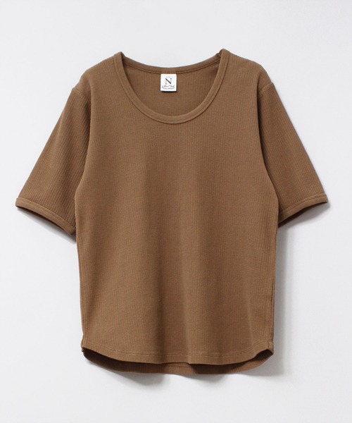RNA-N(アールエヌエーエヌ)の「M2059 リサイクルリブプルオーバー(Tシャツ/カットソー・レディース・カーキブラウン/チャコール/キナリ・MEDIUM)」の5枚目の写真