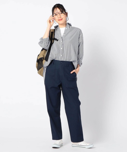 Grand PARK（グランドパーク）の「長袖ストライプシャツ（シャツ/ブラウス・レディース・ブルー/ネイビー・FREE）」の5枚目の写真