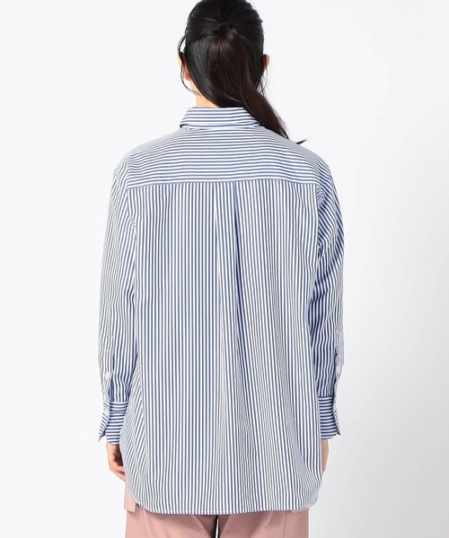 Grand PARK（グランドパーク）の「長袖ストライプシャツ（シャツ/ブラウス・レディース・ブルー/ネイビー・FREE）」の6枚目の写真