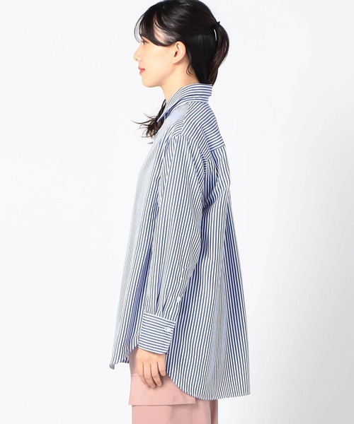 Grand PARK（グランドパーク）の「長袖ストライプシャツ（シャツ/ブラウス・レディース・ブルー/ネイビー・FREE）」の7枚目の写真