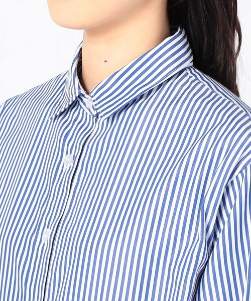 Grand PARK（グランドパーク）の「長袖ストライプシャツ（シャツ/ブラウス・レディース・ブルー/ネイビー・FREE）」の8枚目の写真