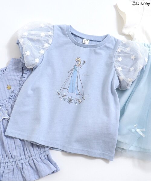 Disney(ディズニー)の「ディズニープリンセス・フローズン/パフスリーブTシャツ(Tシャツ/カットソー・キッズ・サックスブルー/ピンク/ラベンダー/イエロー・110/130/140/120/90/100/80)」の2枚目の写真