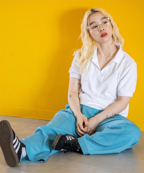 miette（ミエット）の「センタープレスジャージワイドパンツ（その他パンツ・レディース・オフホワイト/ライトブルー/レッド・FREE）」の7枚目の写真