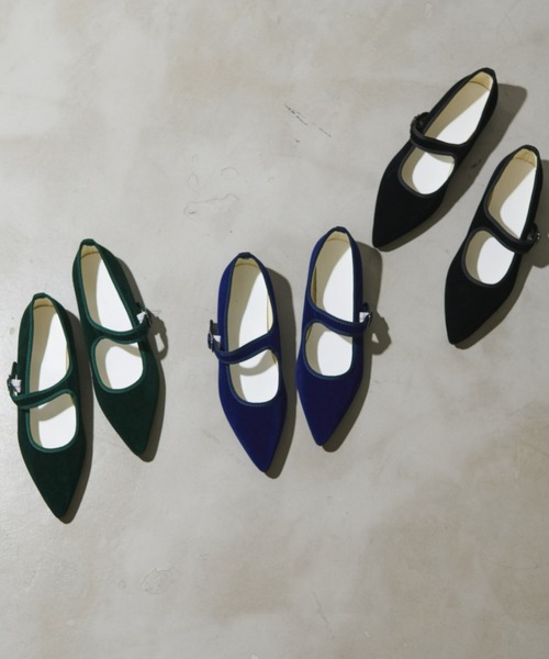 Aunt Marie's（アントマリーズ）の「ベロアポインテッドストラップパンプス（パンプス・レディース・ブルー/グリーン/ブラック・S/L/M）」の6枚目の写真