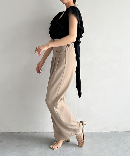 Olu.(オルドット)の「フリルショルダー2ピースワンピース(セットアップ・レディース・グリーン/ブラック・FREE)」の19枚目の写真