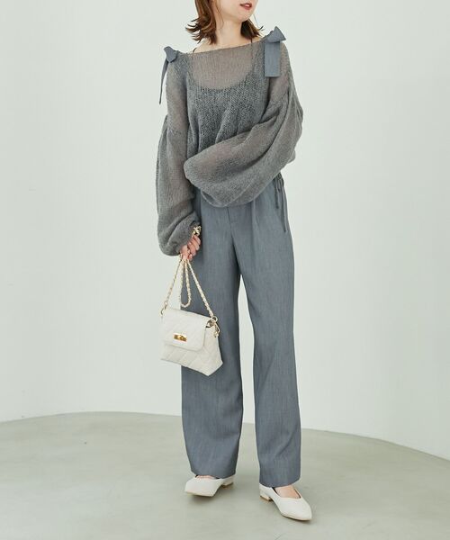 MAJESTIC LEGON（マジェスティックレゴン）の「【WEB限定XLサイズあり】取り外しできるリボンパンプス（パンプス・レディース・ブラック/アイボリー・LARGE/X-LARGE/MEDIUM/SMALL）」の6枚目の写真