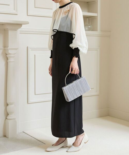 MAJESTIC LEGON（マジェスティックレゴン）の「【WEB限定XLサイズあり】取り外しできるリボンパンプス（パンプス・レディース・ブラック/アイボリー・LARGE/X-LARGE/MEDIUM/SMALL）」の4枚目の写真