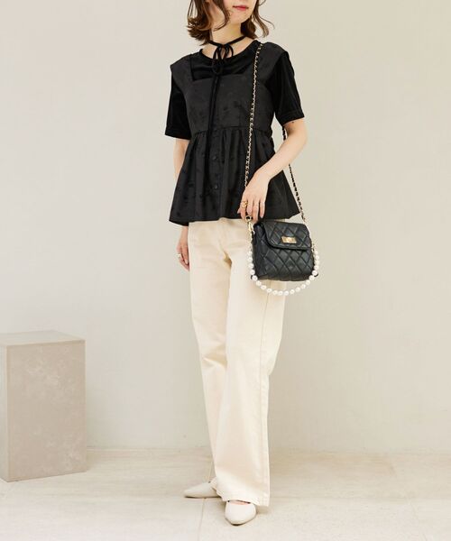 MAJESTIC LEGON（マジェスティックレゴン）の「【WEB限定XLサイズあり】取り外しできるリボンパンプス（パンプス・レディース・ブラック/アイボリー・LARGE/X-LARGE/MEDIUM/SMALL）」の10枚目の写真