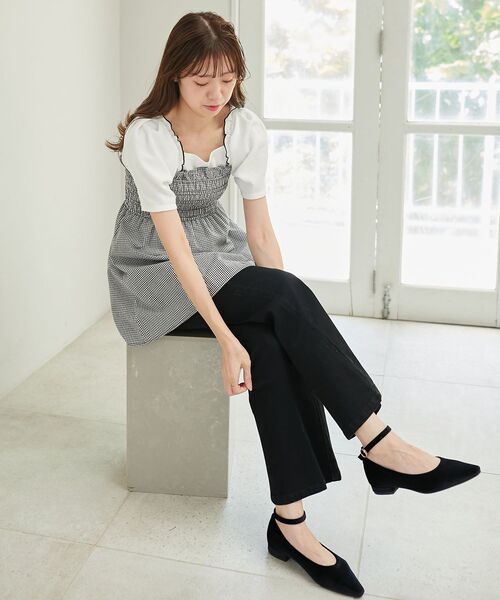 MAJESTIC LEGON（マジェスティックレゴン）の「【WEB限定XLサイズあり】取り外しできるリボンパンプス（パンプス・レディース・ブラック/アイボリー・LARGE/X-LARGE/MEDIUM/SMALL）」の11枚目の写真