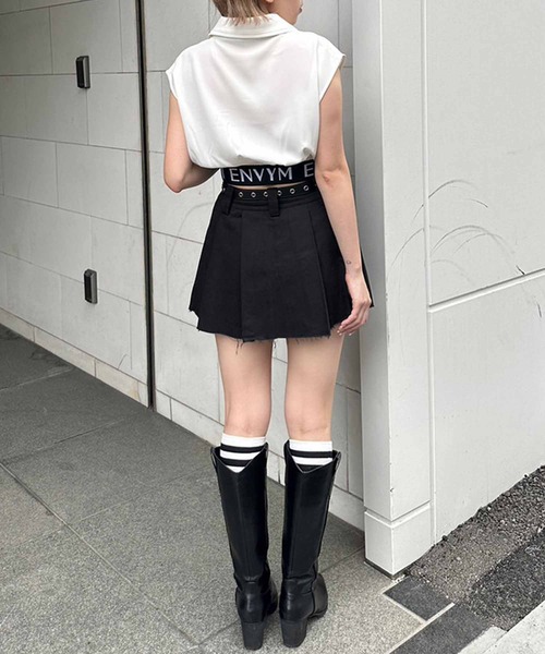 ENVYM(アンビー)の「ENVYMロゴノースリシャツ(シャツ/ブラウス・レディース・ホワイト/ブラック・FREE)」の9枚目の写真